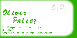 oliver palicz business card